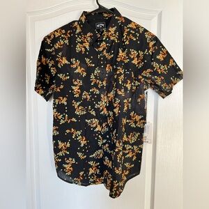 NWT Billabong Black and Orange Casual Button Down Shirt